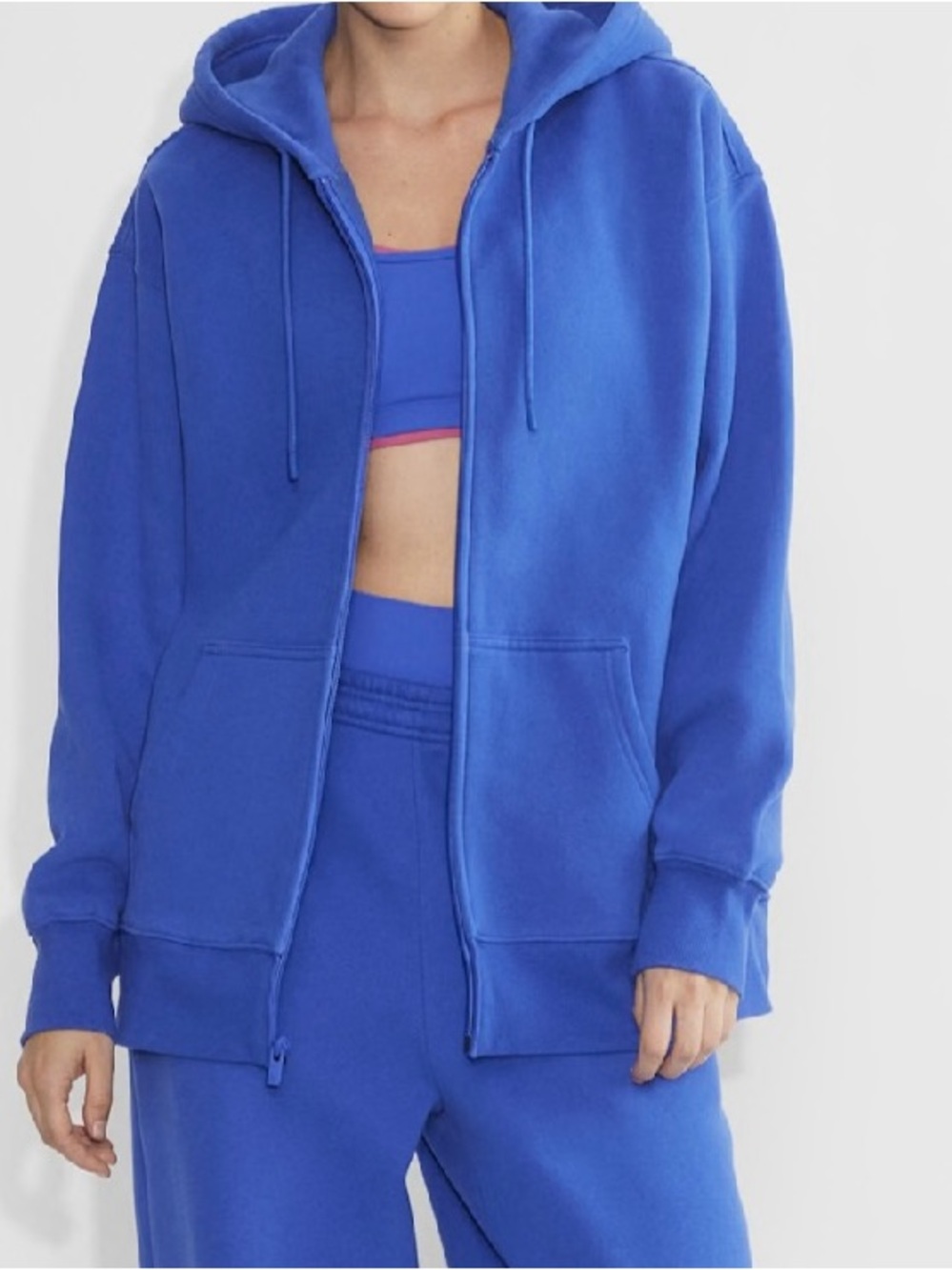Aritzia Men's Zip-Up Hoodie in Royal Blue